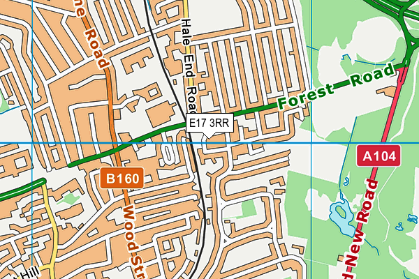 E17 3RR map - OS VectorMap District (Ordnance Survey)