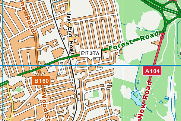 E17 3RW map - OS VectorMap District (Ordnance Survey)