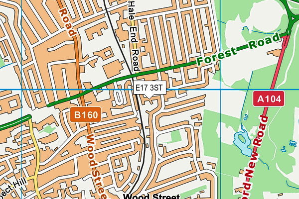 E17 3ST map - OS VectorMap District (Ordnance Survey)