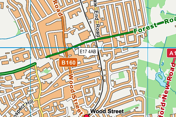 E17 4AB map - OS VectorMap District (Ordnance Survey)