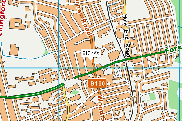 E17 4AX map - OS VectorMap District (Ordnance Survey)