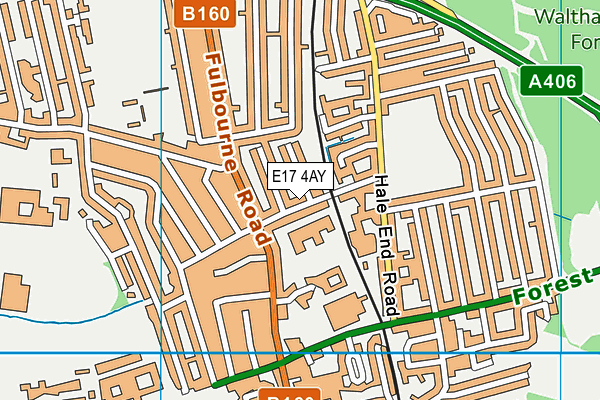 E17 4AY map - OS VectorMap District (Ordnance Survey)
