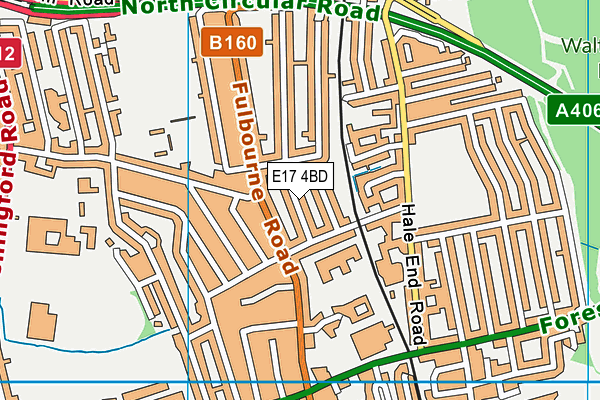 E17 4BD map - OS VectorMap District (Ordnance Survey)