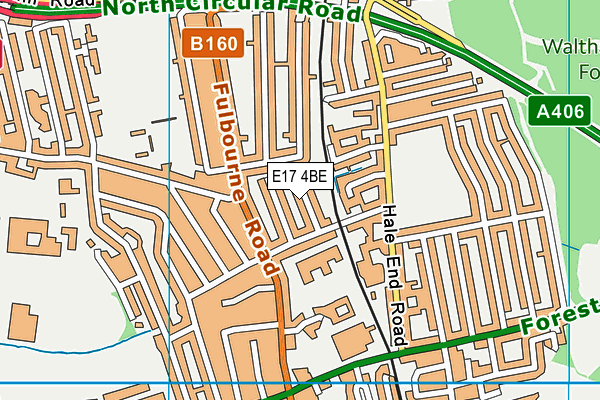 E17 4BE map - OS VectorMap District (Ordnance Survey)