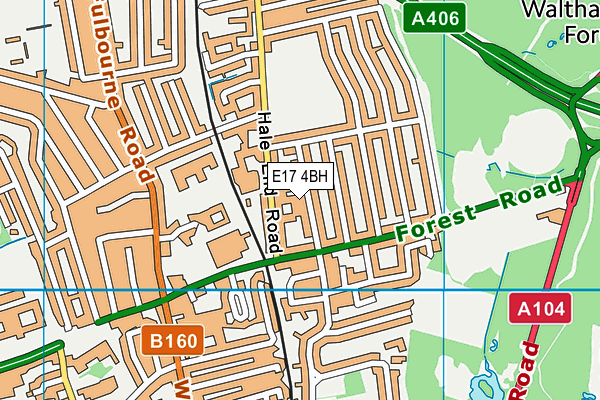 E17 4BH map - OS VectorMap District (Ordnance Survey)
