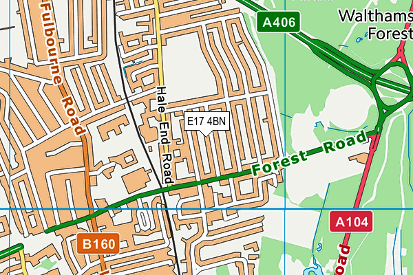 E17 4BN map - OS VectorMap District (Ordnance Survey)