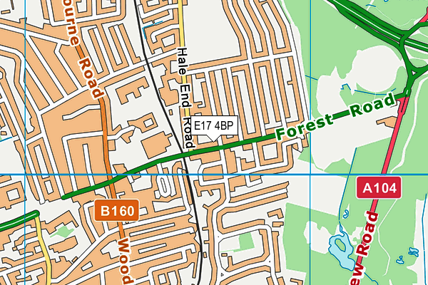 E17 4BP map - OS VectorMap District (Ordnance Survey)