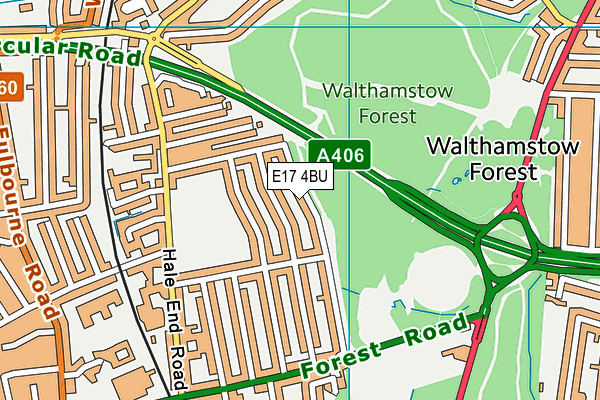 E17 4BU map - OS VectorMap District (Ordnance Survey)