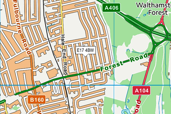 E17 4BW map - OS VectorMap District (Ordnance Survey)