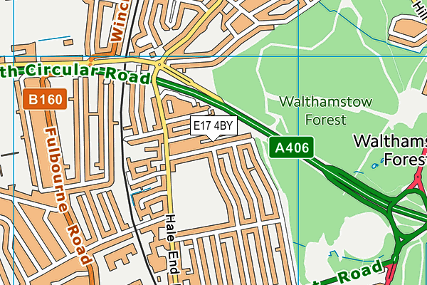 E17 4BY map - OS VectorMap District (Ordnance Survey)