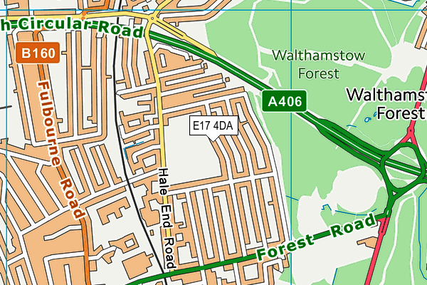 E17 4DA map - OS VectorMap District (Ordnance Survey)