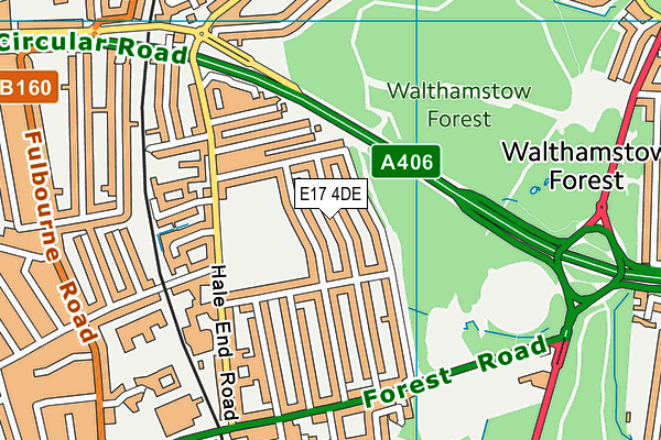 E17 4DE map - OS VectorMap District (Ordnance Survey)