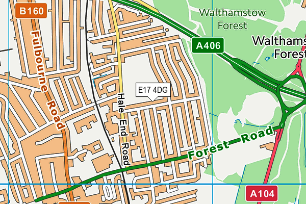 E17 4DG map - OS VectorMap District (Ordnance Survey)