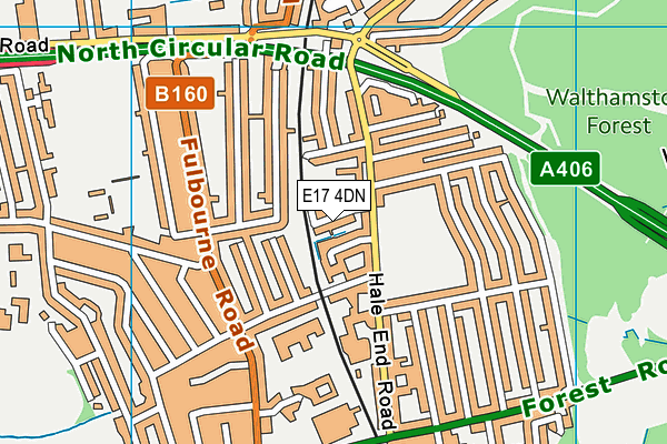 E17 4DN map - OS VectorMap District (Ordnance Survey)