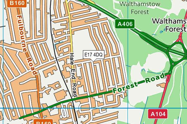 E17 4DQ map - OS VectorMap District (Ordnance Survey)