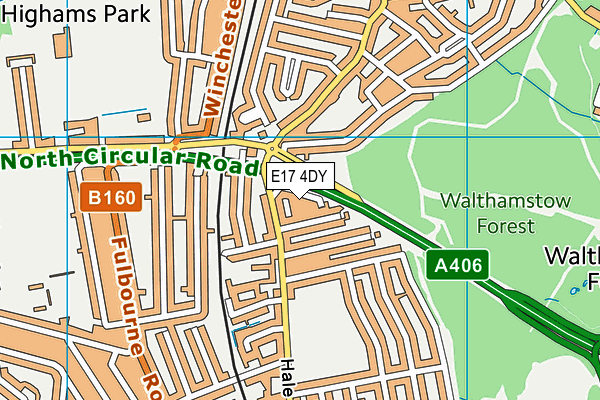 E17 4DY map - OS VectorMap District (Ordnance Survey)