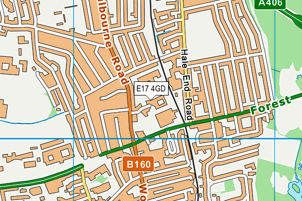 E17 4GD map - OS VectorMap District (Ordnance Survey)