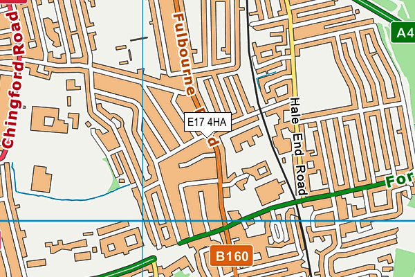 E17 4HA map - OS VectorMap District (Ordnance Survey)