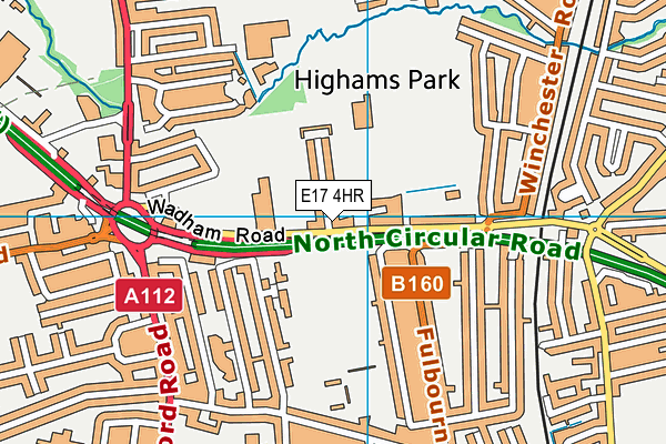 E17 4HR map - OS VectorMap District (Ordnance Survey)