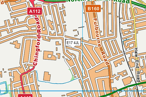 E17 4JL map - OS VectorMap District (Ordnance Survey)