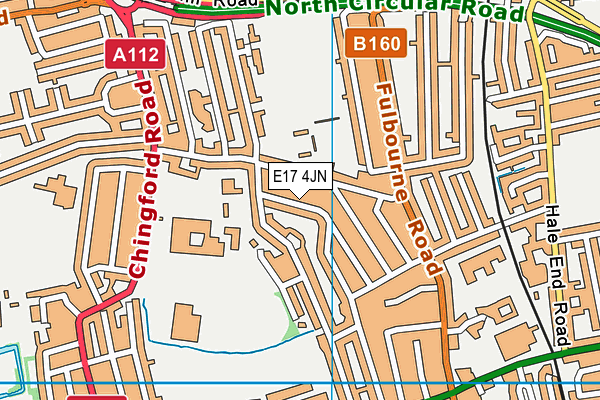 E17 4JN map - OS VectorMap District (Ordnance Survey)