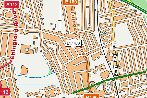 E17 4JS map - OS VectorMap District (Ordnance Survey)