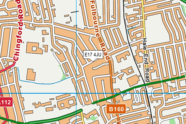 E17 4JU map - OS VectorMap District (Ordnance Survey)