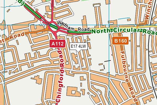 E17 4LW map - OS VectorMap District (Ordnance Survey)