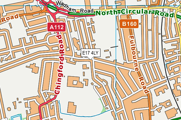 E17 4LY map - OS VectorMap District (Ordnance Survey)