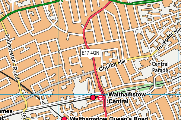 E17 4QN map - OS VectorMap District (Ordnance Survey)