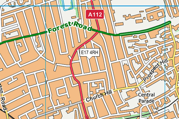 E17 4RH map - OS VectorMap District (Ordnance Survey)