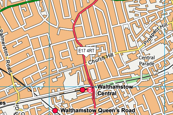E17 4RT map - OS VectorMap District (Ordnance Survey)