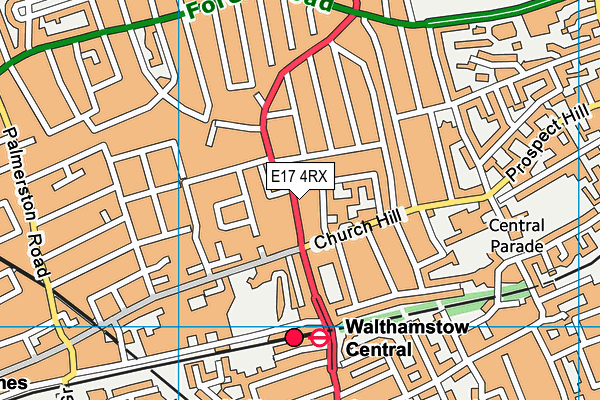 E17 4RX map - OS VectorMap District (Ordnance Survey)