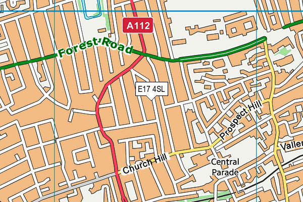 E17 4SL map - OS VectorMap District (Ordnance Survey)