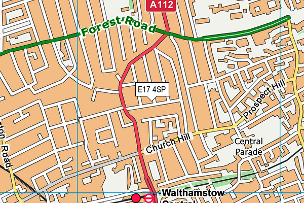 E17 4SP map - OS VectorMap District (Ordnance Survey)