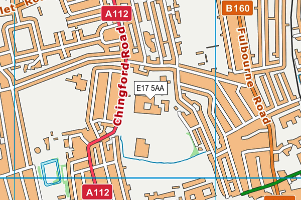 E17 5AA map - OS VectorMap District (Ordnance Survey)