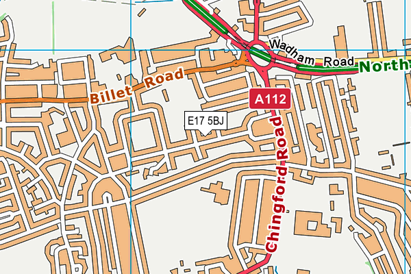 E17 5BJ map - OS VectorMap District (Ordnance Survey)