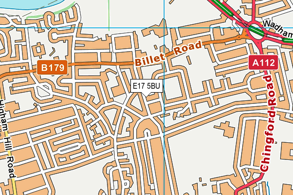 E17 5BU map - OS VectorMap District (Ordnance Survey)