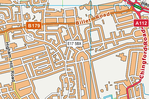 E17 5BX map - OS VectorMap District (Ordnance Survey)
