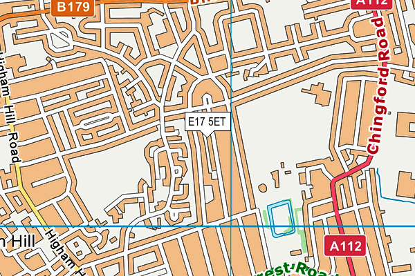 E17 5ET map - OS VectorMap District (Ordnance Survey)