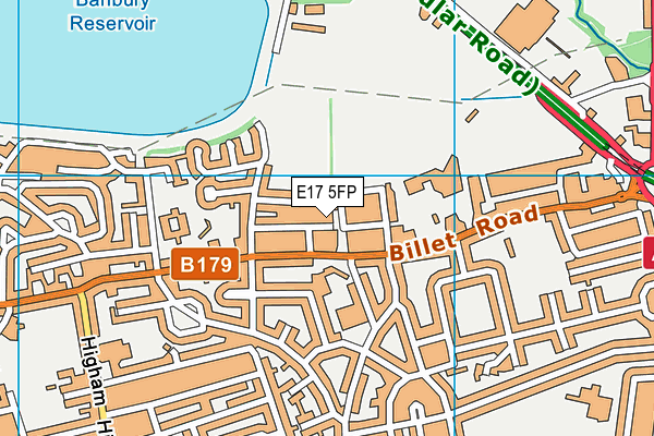 E17 5FP map - OS VectorMap District (Ordnance Survey)
