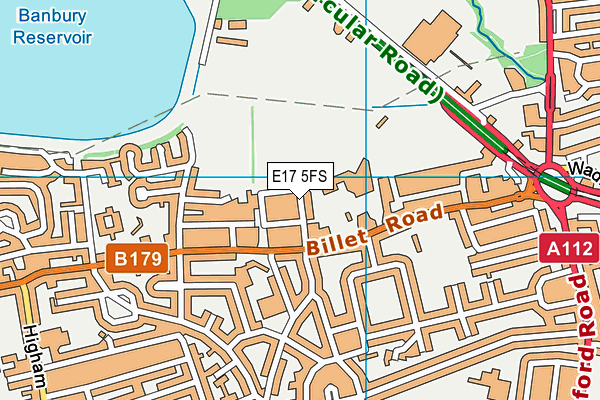 E17 5FS map - OS VectorMap District (Ordnance Survey)