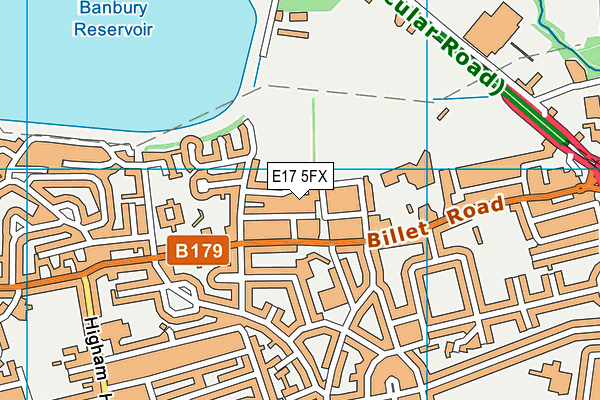 E17 5FX map - OS VectorMap District (Ordnance Survey)