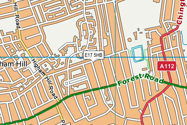 E17 5HB map - OS VectorMap District (Ordnance Survey)