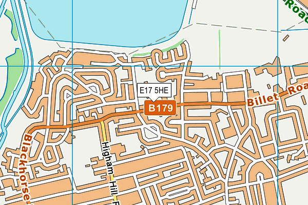 E17 5HE map - OS VectorMap District (Ordnance Survey)