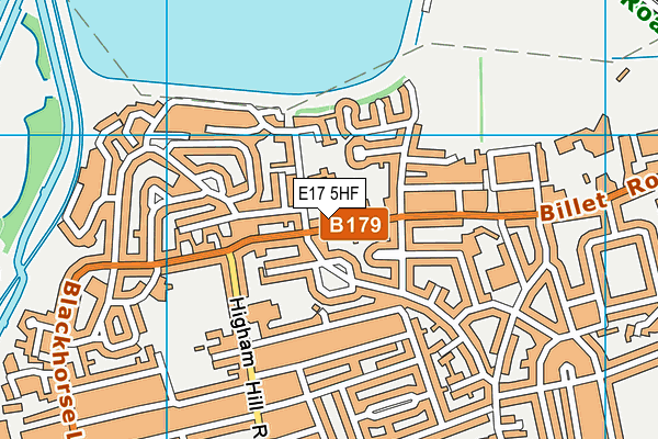 E17 5HF map - OS VectorMap District (Ordnance Survey)