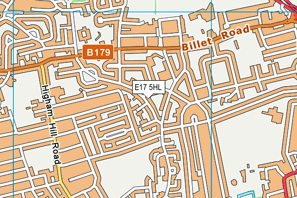 E17 5HL map - OS VectorMap District (Ordnance Survey)