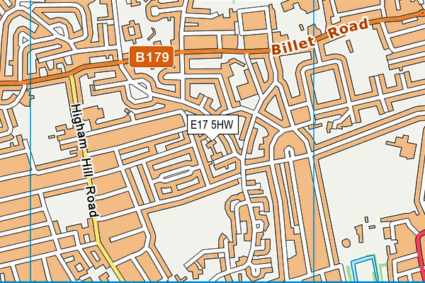 E17 5HW map - OS VectorMap District (Ordnance Survey)