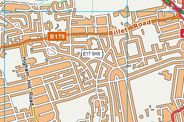 E17 5HX map - OS VectorMap District (Ordnance Survey)