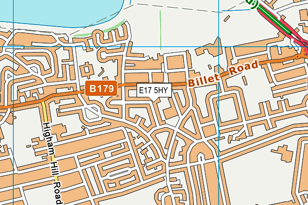 E17 5HY map - OS VectorMap District (Ordnance Survey)